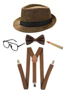 D EXCEED 5 PCS 1920s Costume Accessories Set For Women And Man Great Gatsby Party Hat Bowknot Prop Glasses Shoulder Strap Decoration Dance Party Halloween Holiday Decoration Gifts ﻿ Prom - Multicolor - View 15