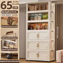 5/4/3/2/1 Warstwowa składana szafka do przechowywania, zabawka do salonu, przekąska, szafka na drobiazgi, wielowarstwowa plastikowa szafka do przechowywania, meble domowe - Wielokolorowe - Zobacz 15