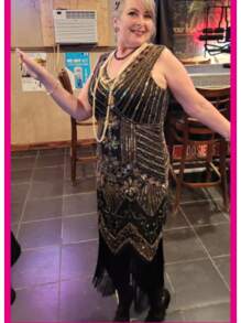 1920S Women's Flying Boom Girl Dress Sequin Dress V-Neck Lace Tassel Dress Clothing With Roaring 20s Accessories For 20s Reception, Prom, Role Play,Mother's Day Gift