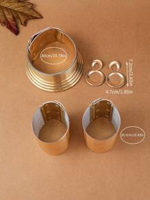 3pcs African Bohemian European American Leather Choker Bracelet Set, Exaggerated Necklace Bangle Earrings