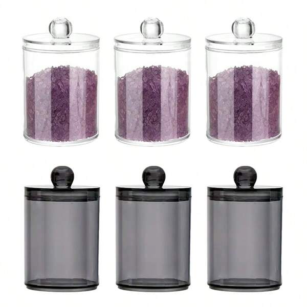 Cleaning Swab Storage Plastic Box, Transparent Cleaning Ball And Makeup Removal Tool Box, Dressing Table Cosmetics Storage Tank, Makeup Pad Swab Storage Box A Variety Of Combinations Of Cleaning Ball Cleaning Swab Transparent Storage Portable Round, Cleaning Swab Makeup Pad Jewelry Storage Box, Acrylic Storage Tank, Transparent Dust-Proof Hairpin Storage Box