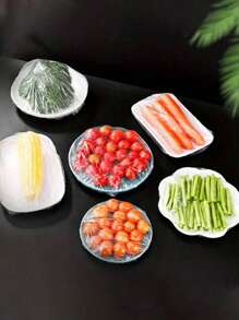 280-300PCS/90-100PCS/55-60PCS Tear-Free Transparent Plastic Cover, PE Film Plastic Bag, Plastic Wrap Cover For Bowl Cover Leftovers Cover, Kitchen Essentials To Keep Your Food Fresh And - Multicolor - View 7