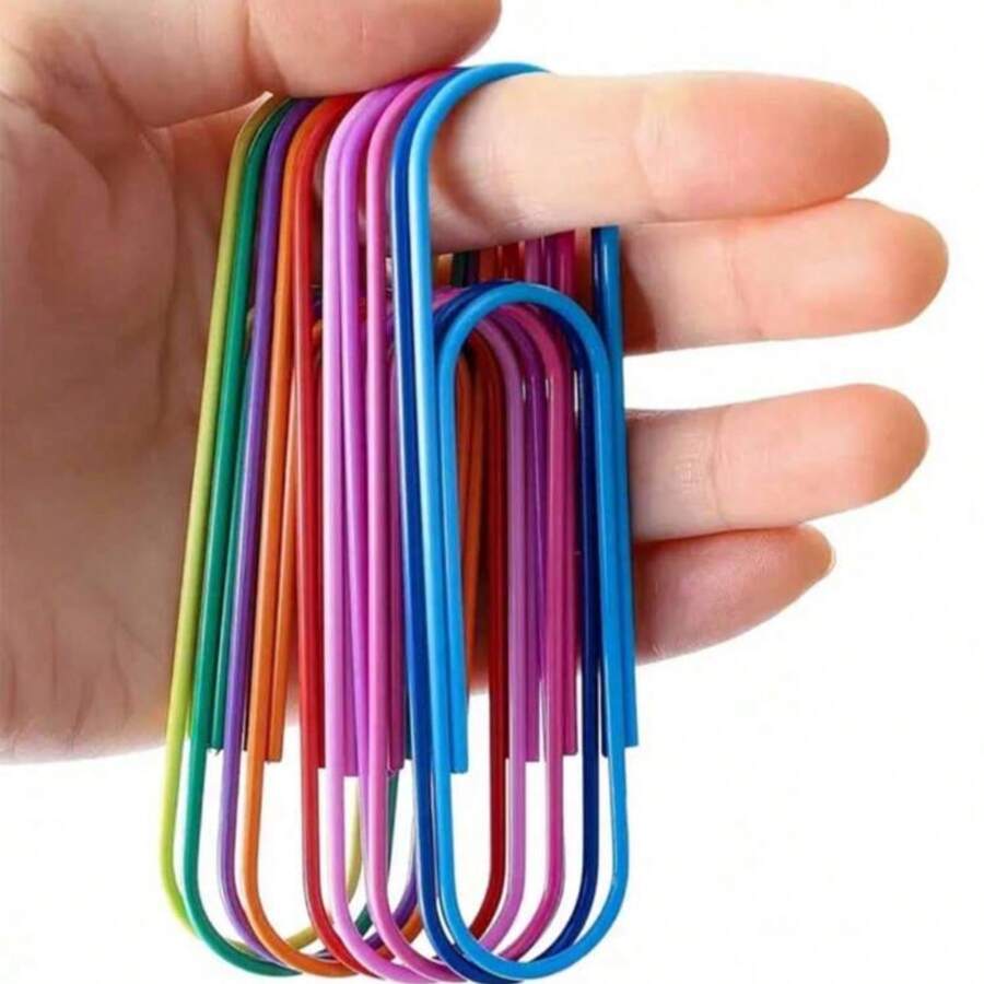 30pcs Large Creative Colorful Binder Clips Metal Coated Plastic Bookmark Paper Clips Cartoon Mix-Color Binder Clips Back To School - Multicolor - View 1