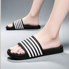 Mules rayées unisexes, sandales classiques anti-dérapantes et résistantes à l'usure à 5 barres, chaussures de mode pour couple pour la plage/l'eau