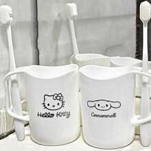 Sanrio 1pc.Cute Metal Patch Sanrio Wash Cup Highly Attractive Couple Dormitory Home Plastic Toothbrush Cup