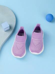 宝宝幼儿休闲鞋，透气柔软防滑百搭四季一体式运动鞋 - 紫色 - 查看 8