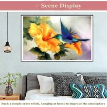 SNA 2025 Kit de cusut în cruce cu imprimeu de flori galbene, păsări, stil nou, cadou en-gros pentru adulți, păsări mici, flori și plante, kit DIY, artizanat, kit de broderie brodat, kituri de cusut în cruce, kit de croșetat, kit de ace de perforat, accesorii de cusut, kit de cusut, ață de brodat, kit de artizanat, materiale de cusut, model de cusut, consumabile de croșetat, kit de broderie, model de cusut pentru începători.