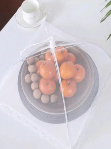 1个大号可折叠食物罩，防蝇，适用于厨房、户外露营、网状帐篷