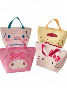 Sanrio 2 Peças Bolsas Cosméticas Cartoon Sanrio, Acompanhadas de Adesivos Sanrio, Capacidade Grande de 12,4"x 8,4", Múltiplas Cores e Estilos para Escolher, Pode Armazenar Cosméticos, Roupas, Alimentos, Ótimo para Viajar
