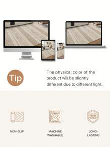 1 Stück hellrosa Wohnzimmer Dekorationsteppich mit Rosendesign, Boho-Stil 1100g/㎡ Material mit niedriger Florhöhe, Dicke 5mm, weich und angenehm anzufühlen, leicht zu pflegen, wasserdicht und fleckabweisend, rutschfest, maschinenwaschbar, Teppich, geeignet für Lobby, Schlafzimmer