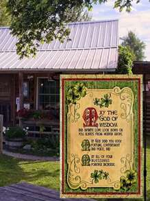 1 szt. Flaga ogrodowa koniczyna na dzień św. Patryka do dekoracji podwórka, inspirująca dekoracja świąteczna na zewnątrz