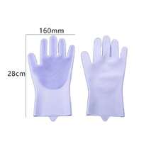 1 Pair Silicone Dishwashing Gloves - Universal For Left & Right Hands, Waterproof, Kitchen Cleaning Magic Gloves For Glass, Furniture, Bathroom And Floor - Hand Washable, Silicone & Lead Free - Multicolor - View 7