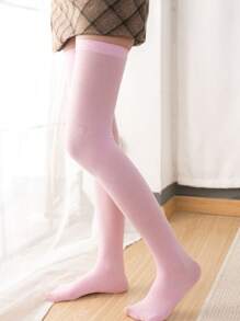 1/4/9/10/15 Pairs Women Solid Color Thigh High Socks, Candy Colors, Over-The-Knee Long Stockings, Suitable For Spring/Summer, Christmas, Cozy