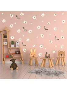 1 Set de decoraciones para el hogar, pegatinas de pared creativas de estilo bohemio con patrón de flores, margaritas autoadhesivas para decorar dormitorios, entradas, salas de estar y porches