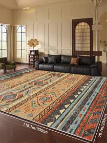 1 Piece Of Orange Living Room Large Rugs, Bohemian Style 1100g/㎡ Low Plush Material, Thickness 5mm, Soft And Comfortable Touch, Easy To Maintain Waterproof And Stain Resistant, Anti Slip Backing, Machine Washable,Area Rugs Living Room, Rugs For Bed Room,Rugs Living Room, Carpet For Living Room, Kitchen Mat,Dining,Room,Bathroom Rug, Office,Bedroom Decor,Home Decor, Room Decoration And Door Mat.