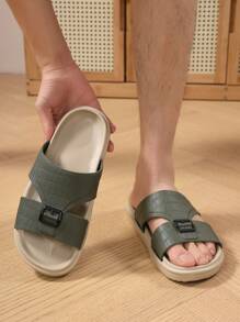 Sandales à enfiler pour hommes, semelle épaisse antidérapante, glissades décontractées pour la conduite, le travail et la plage