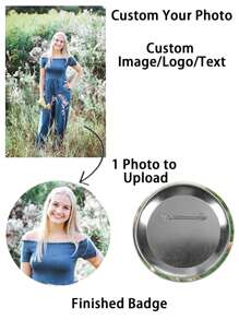 1/3/5/10/30/50/100pcs Custom Button Pin Badge,Personalized Print With Any Text, Photo, Or Image Promotional - Picture Style1 - View 1