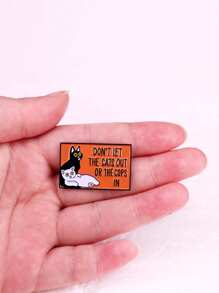 1pc Cat-Themed Casual Zinc Alloy Brooch, Seasonal Fashion Accessories, Gifts From Siblings, Fun Gifts, Personalized Products, High Quality Women's Enamel Brooch, Metal Anime Design