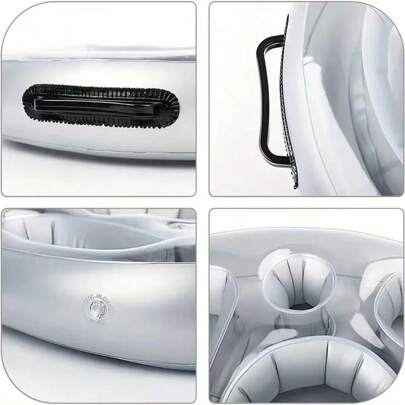 夏季充气式8杯架漂浮托盘，泳池派对饮料、水果、啤酒、冰吧