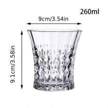 6 件，钻石切割玻璃杯，优雅的朗姆酒和波本威士忌小酒杯，优质玻璃材质，适合家庭酒吧和活动 - 建议手洗，非常适合圣诞节、感恩节、情人节、母亲节，260 毫升/8.9 盎司