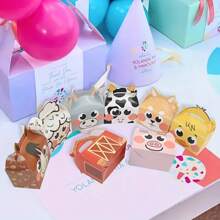 8 Stück/16 Stück/24 Stück Bauernhof Tiere Zoo Party Geschenkboxen, kreative Tier-Mottoparty Geschenkboxen, wiederverwendbare Papier Verpackung für Süßigkeiten, Schokolade, Party Geschenke, Geburtstag und Weihnachten, Hochzeitsdekoration Geschenkboxen, geeignet für Geburtstagsparties und Feiern