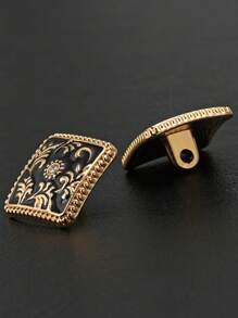 6pcs/Pack Vintage Pattern Resin Oil Drop Metal Buttons, For Uniform, School Wear, Sweater, Cardigan, Jacket, DIY Bags, Gift Box, Handicraft