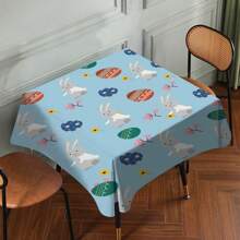 1pc Easter Tablecloth With Rabbit & Egg Design, Suitable For Spring/Summer Decoration, Easter Gift, Indoor/Outdoor, Easter Party & Home Decor, Easter Decorations, Farmhouse Decor - Multicolor - View 12