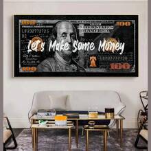1pc, Pop Posters, Inspirational Dollar Bill Pop Wall Arts, Parody Dollar Canvas Decorative Painting, For Office, Living Room, Kitchen, Bar, Ideal Gift, No Frame Gifts Birthday Graduation