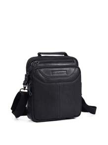 休闲旅行包真皮斜挎包周末包单肩包正品都市风格复古时尚适合旅行商务旅行健身度假 - 黑色 - 查看 3