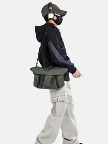 Crossbody Bag Casual Daypack Messenger Bag Water Repellent With Zipper Portable Summer Bag For Commute Outdoor Polyester Casual Minimalist Zip Front Men Gifts - Multicolor - View 10