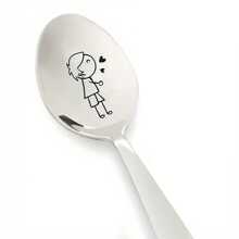 1 件浪漫不锈钢勺子 - 情侣、订婚、婚礼和节日礼物的完美选择 _ 厨房和餐厅配件 - 銀色 - 查看 11