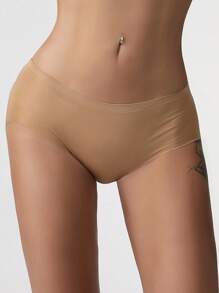 3pcs Women's Seamless Solid Color Breathable Comfort Brief