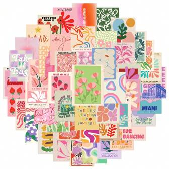 50 Pcs Summer INS-Style Inspirational Macaron Color Poster, Graffiti Stickers, Notebook, Cup, Computer Decorative Scrapbooking Stickers,School Supplies,Back To School