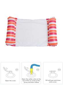 1pc Inflatable Water Hammock Lounger Dual-Color Adult Pool And Beach Floating Raft Party Floats, Perfect Summer Gift For Relaxation And Fun In Swimming Pool - Orange - View 6