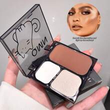 QMN Paleta de contorno del cielo nocturno, 3 colores de polvos naturales para esculpir y contornear, resistente al agua y al sudor, ligero y de larga duración, iluminador mate y brillante, realza la lisura facial, da forma a los contornos faciales