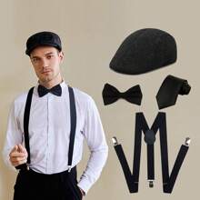 D EXCEED 4 PCS 1920s Costume Accessories Set For Women And Man Fedora Hat Bowknot Shoulder Strap Great Gatsby Gangster Costume Cosplay Party Gifts Prom - Multicolor - View 10