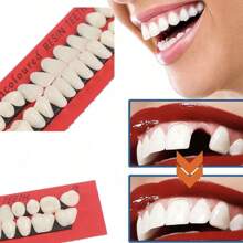 2 set di denti in resina multicolore, materiale dentale con gradazione di colore, modello di denti in resina, protesi dentarie, accessori per costumi di Ognissanti