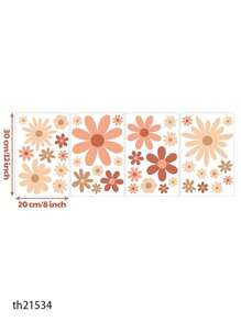 1 Set de decoraciones para el hogar, pegatinas de pared creativas de estilo bohemio con patrón de flores, margaritas autoadhesivas para decorar dormitorios, entradas, salas de estar y porches