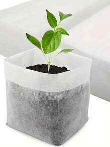100 Seed Seedling Bags, Non-Woven Plant Growth Bags, Fabric Seedling Pot Plant Bags, Household Garden Supplies