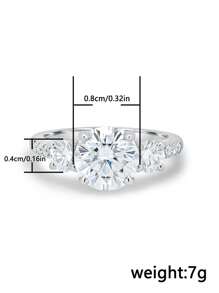 1 件几何球和方形立方氧化锆戒指，适合女性婚礼订婚派对珠宝，情人节、妈妈、母亲、母亲节、礼物 - 婚禮戒指 - 查看 8