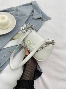 时尚个性化女士方形包，相机包，PU 材质，金属星星装饰，链条装饰，球形装饰，俏皮风格，Y2K 金属氛围，适合日常使用，上班通勤，钱包，送给朋友的礼物，节日，女士单肩包