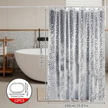 3D Transparent Pebble Pattern Decorative Waterproof Bathroom Shower Curtain Set, High-End Thick Shower Curtain, Bathroom Divider Curtain - 3D Pebbles - View 9