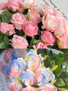 1 pieza / 3 piezas / 5 piezas Rosas artificiales - Flor artificial para el Día de la Madre, Día de San Valentín, decoración familiar, boda, festival con flores falsas