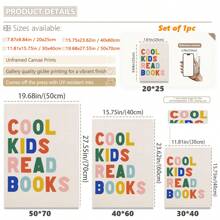 1pc, Canvas Hanging Picture, Framed Decorative Painting, Poster, Wall Art, Chic And Cool Young People Love Reading Canvas Wall Art - Bright Colors, Simple Design, Suitable For Game Rooms, Classrooms And Home Decor - Perfect For Young People's Rooms And Living Spaces Gifts Birthday Graduation