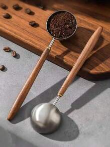 1PC Coffee Spoon With Vintage Walnut Handle, Stainless Steel Coffee Spoon, Stainless Steel Tea Spoon, And Seasoning Spoon Back To School