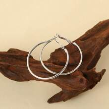 1 对时尚圆形分体花朵简约金属女士耳饰优雅适合日常聚会佩戴朋友礼物