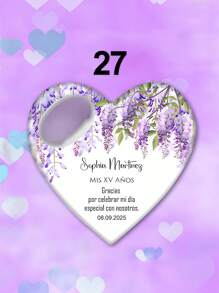 1pc/Bulk Customized 15th Birthday Party Favor, Princess Rose Heart-Shaped Bottle Opener, Sweet 15th Birthday Fridge Magnet, 15th Birthday Party Guest Gift Souvenir, Suitable For 15 Year Old Girls - Multicolor - View 42