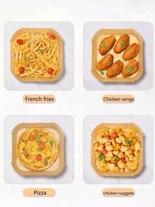 200 Stück/100 Stück/50 Stück/25 Stück/1 Stück Backpapier für Heißluftfritteuse, Fettschutzpapier für Haushaltsschüsseln, hitzebeständiges quadratisches Backpapier aus Silikon