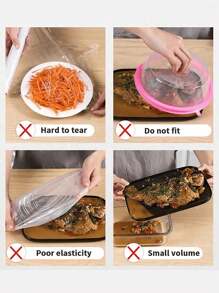 1000/500pcs VintageDisposable Fresh-Keeping Film, Disposable Plastic Wrap Household Kitchen Refrigerator Leftover Rice Fruit Food Plastic Sealed Fresh Cover, Anti-Odor Leak-Proof Dust-Proof Freezer Cover, Refrigerator Fresh Keeping Cover, Kitchen Accessories, Only Suitable For Small Plates With A Diameter Of 7.87in