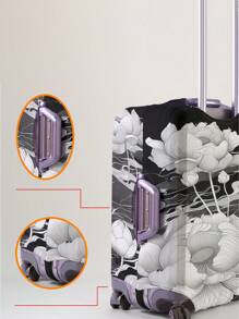 植物和花卉图案行李箱盖 18-32 英寸灵活行李箱盖，适用于 18-32 英寸行李箱盖防刮保护器行李箱保护器行李箱盖保护罩防尘罩行李箱防尘罩旅行配件返校、学校用品、返校书包、学校配件、学校用品 - 彩色 - 查看 3